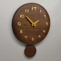 木製振り子時計　ウォールナット　大
