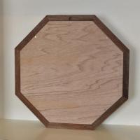 ウォールナット枠の八角ミラー　特大