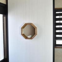 八角ミラーM　栗ブラウン